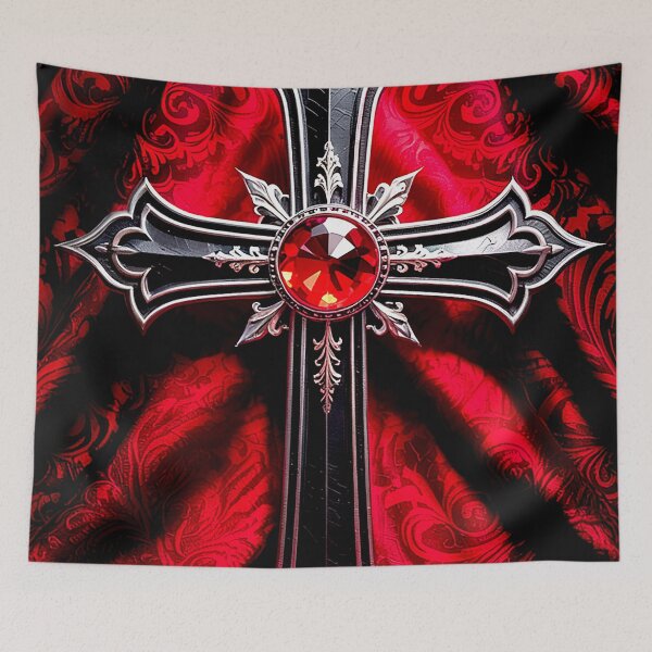 Item preview, Gothic Crimson Cross of Valor designed and sold by Exodoi.