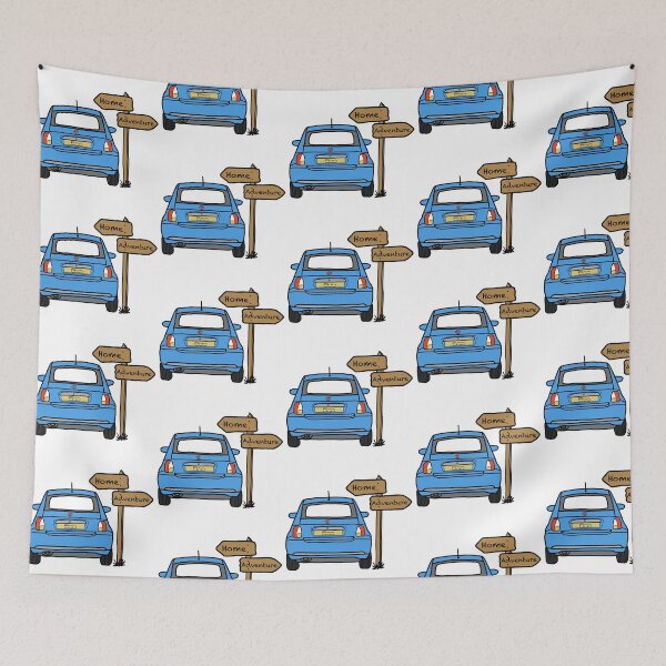 Item preview, Blue Fiat 500 car Adventures designed and sold by OhNoNotAgain42.