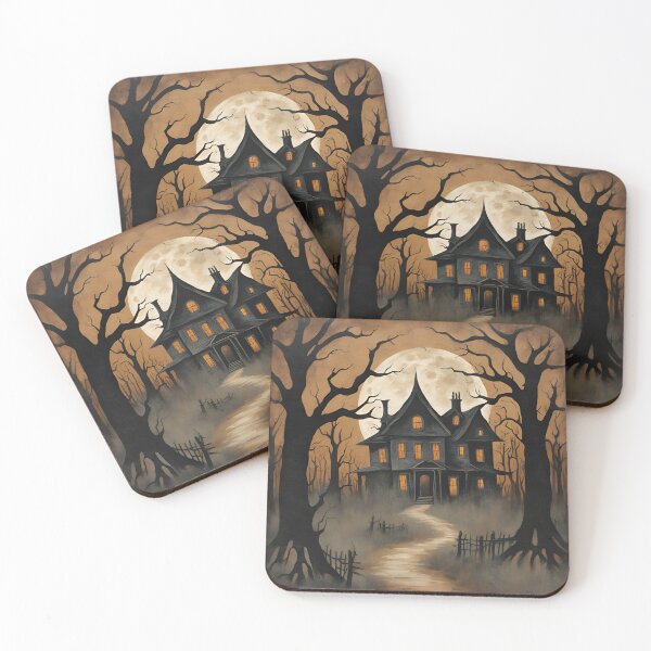Item preview,   Haunted House and Full Moon – Gothic Halloween Scenery designed and sold by Diclebaybas.