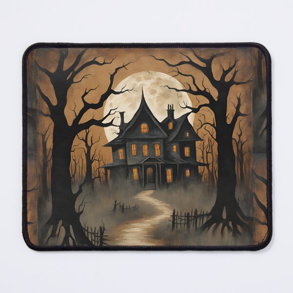 Item preview,   Haunted House and Full Moon – Gothic Halloween Scenery designed and sold by Diclebaybas.