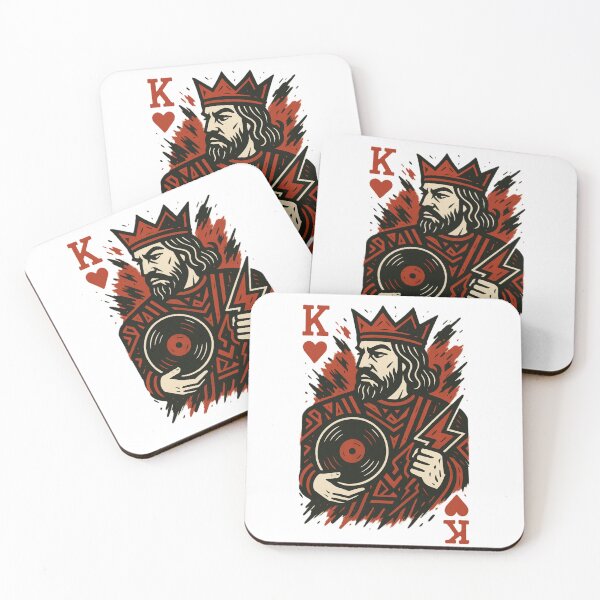 Item preview, Funky King  of Hearts Vinyl DJ Playing Card Design. designed and sold by Tee-Shirt-Topia.
