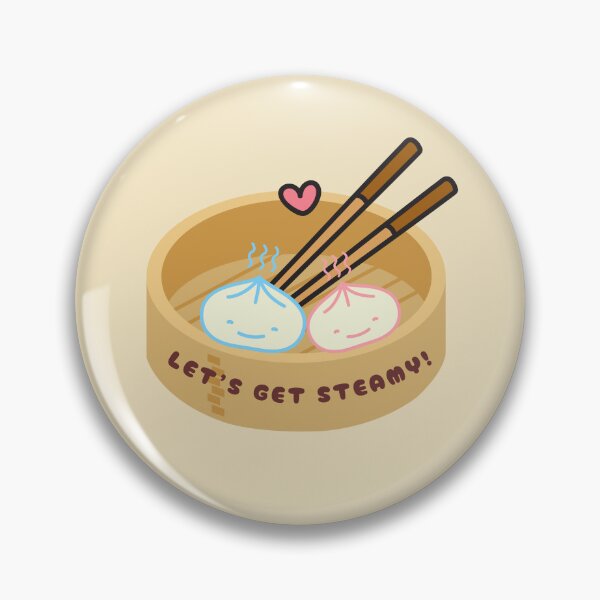 Item preview, Let’s Get Steamy – Cute Kawaii Dumpling Love Design designed and sold by EpicInkDesign.