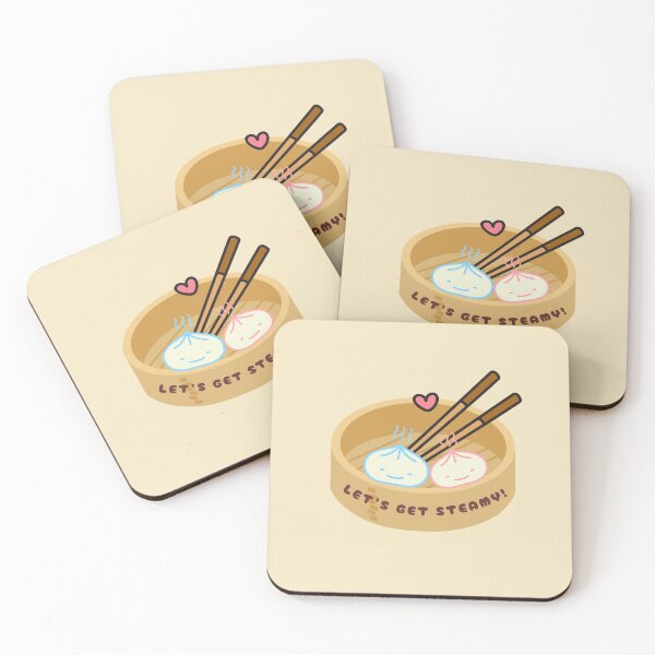 Item preview, Let’s Get Steamy – Cute Kawaii Dumpling Love Design designed and sold by EpicInkDesign.