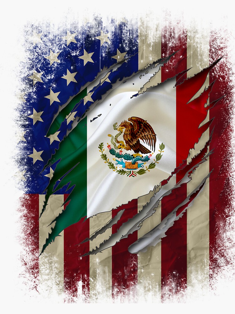 Proud Mexican American - American Flag with the Mexican Flag inside show  Mexican roots Art Board Print for Sale by Shoppy Vista