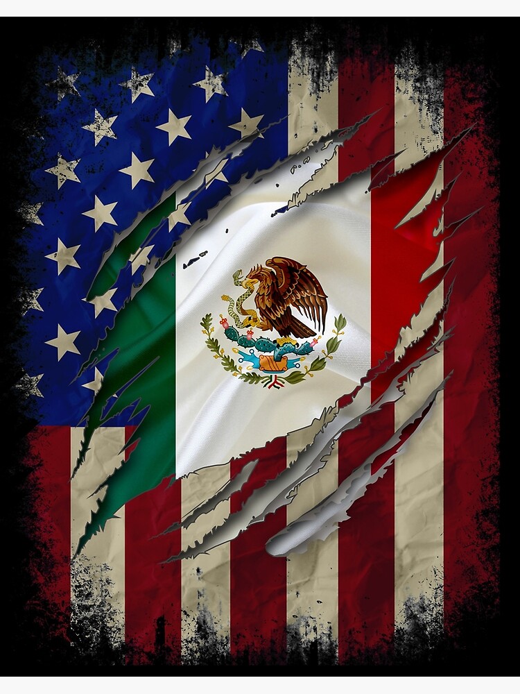Proud Mexican American - American Flag with the Mexican Flag