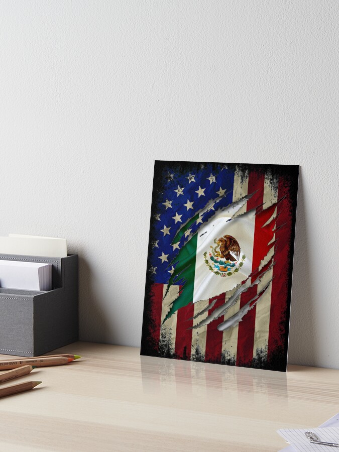 Proud Mexican American - American Flag with the Mexican Flag inside show  Mexican roots Art Board Print for Sale by Shoppy Vista