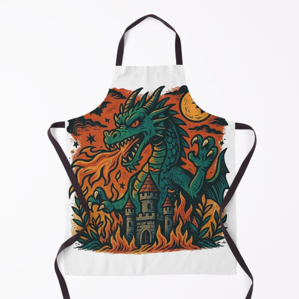 Item preview, Fire Breathing Dragon Castle Shirt designed and sold by FunnyTshirtGuy.