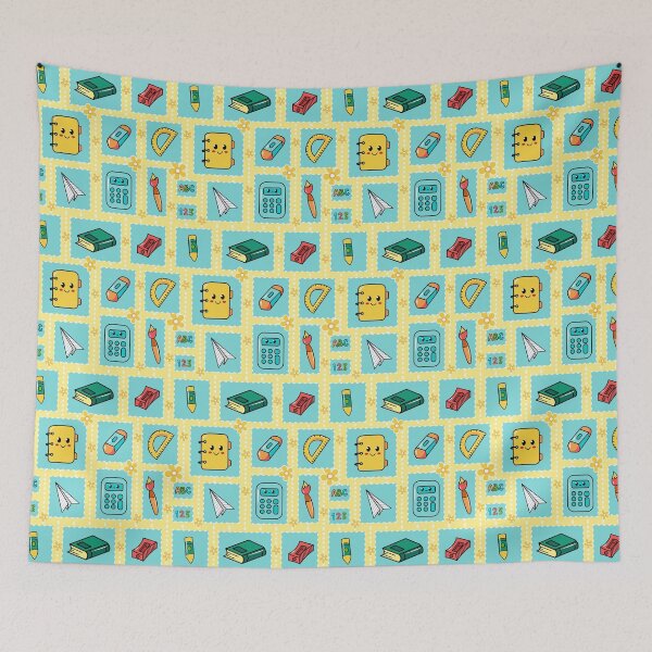Item preview, Playful School Supplies and ABC Pattern Drawstring Bags designed and sold by FestivityFinds.