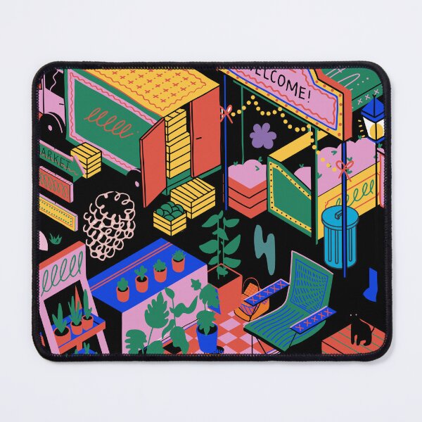 Item preview, Colorful Farmers Market Illustration – Vibrant Retro Outdoor Market Scene designed and sold by lunacustomsph.
