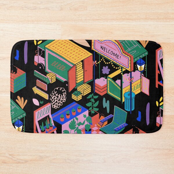 Item preview, Colorful Farmers Market Illustration – Vibrant Retro Outdoor Market Scene designed and sold by lunacustomsph.