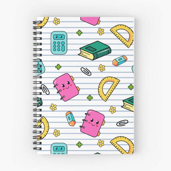 Item preview, Cute School Supplies Pattern with Books & Calculators Notebooks designed and sold by FestivityFinds.