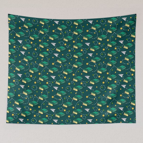 Item preview, Books and Paper Airplanes School Pattern Drawstring Bags designed and sold by FestivityFinds.