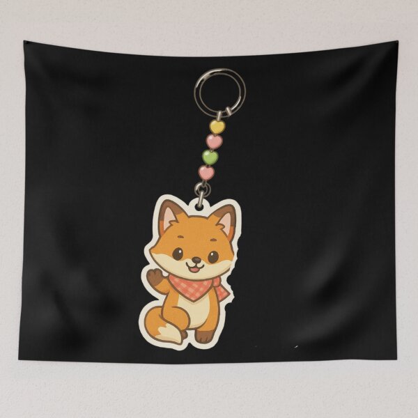 Item preview, Kawaii keychain Cute fox designed and sold by DamioPolArt.