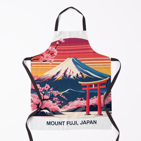 Item preview, Mount Fuji Japan – Retro Flat 2D Sunset Vector with Cherry Blossoms & Red Torii | Travel Japan Art designed and sold by LoliDesignShop.