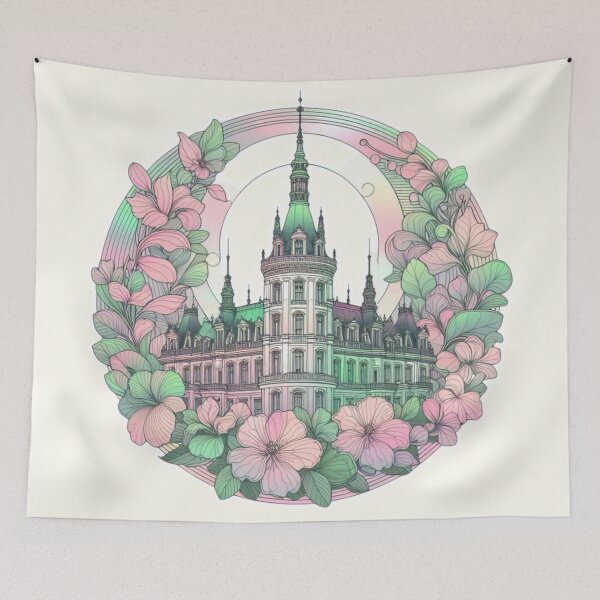 Item preview, Minimalist French Castle - Modern Chateaucore Aesthetic Wall Art designed and sold by Sugar Wisdom .