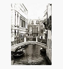 Bridge In Venice Black and White Photographic Print