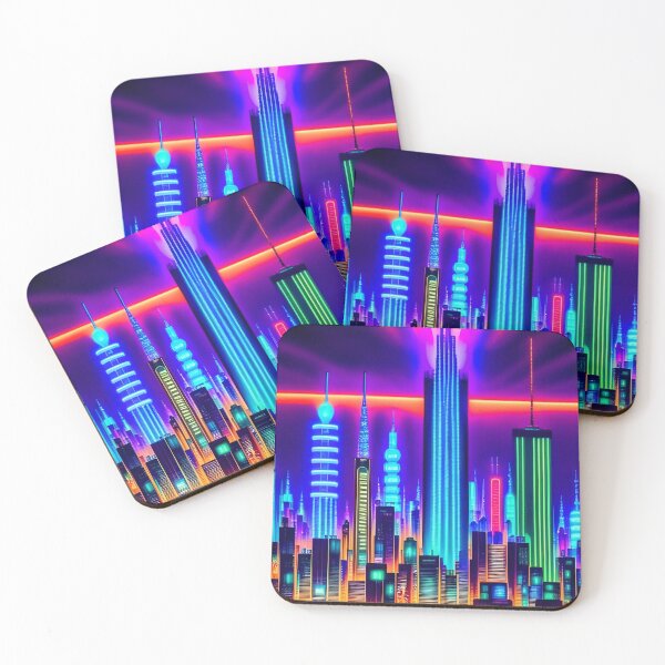 Item preview, Neon Metropolis: A Vibrant Futuristic Cityscape designed and sold by Esterlane.