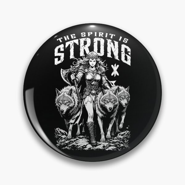 Item preview, Viking Woman Shield Maiden Strong Norse Spirit Wolf Pack designed and sold by GrandeDuc.