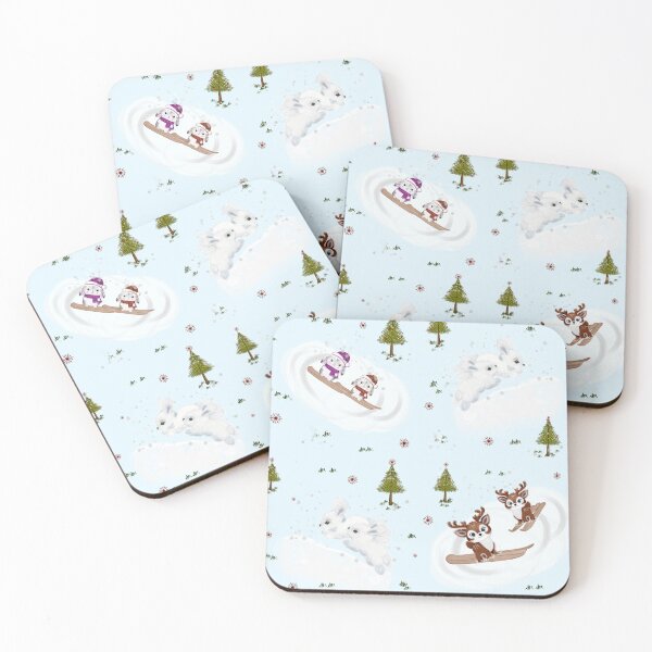 Item preview, Cute Winter Animals Playing in the Snow — Holiday Pattern designed and sold by neenu-bhasin11.