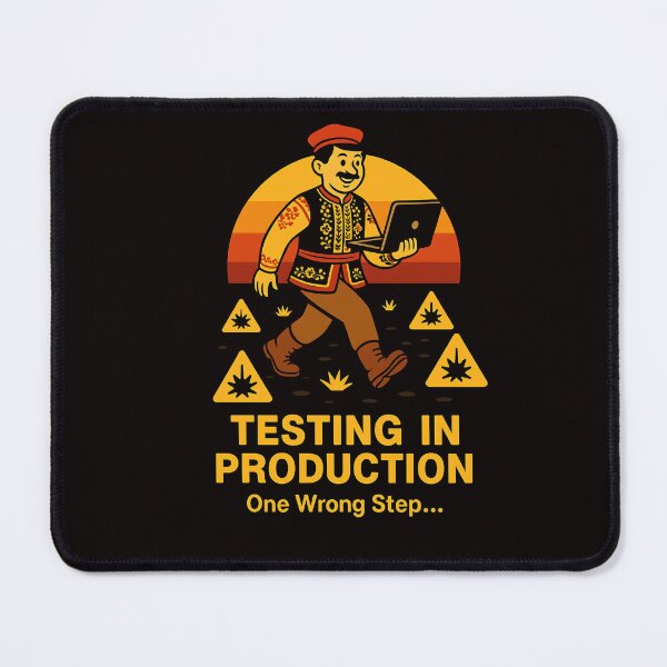 Item preview, Test In Production Funny Developer Sign designed and sold by Lunari Prints.