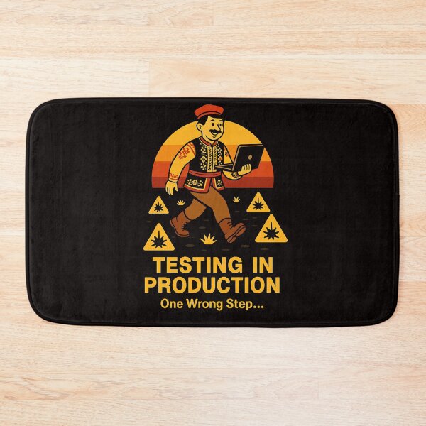 Item preview, Test In Production Funny Developer Sign designed and sold by Lunari Prints.