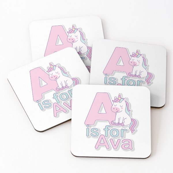 Item preview, A is for Ava – Unicorn Alphabet Letter A Nursery Poster designed and sold by FilizDesigner.