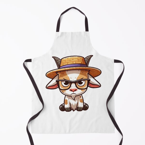 Item preview, Grumpy Cartoon Goat in Glasses and Straw Hat designed and sold by Confuzz1ed.