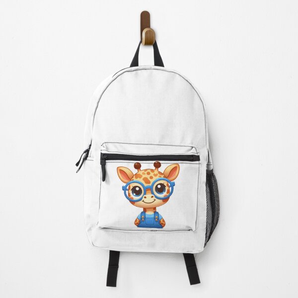 Item preview, Happy Cartoon Giraffe in Glasses and Blue Overalls designed and sold by Confuzz1ed.