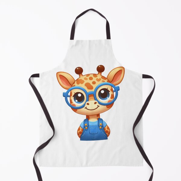 Item preview, Happy Cartoon Giraffe in Glasses and Blue Overalls designed and sold by Confuzz1ed.