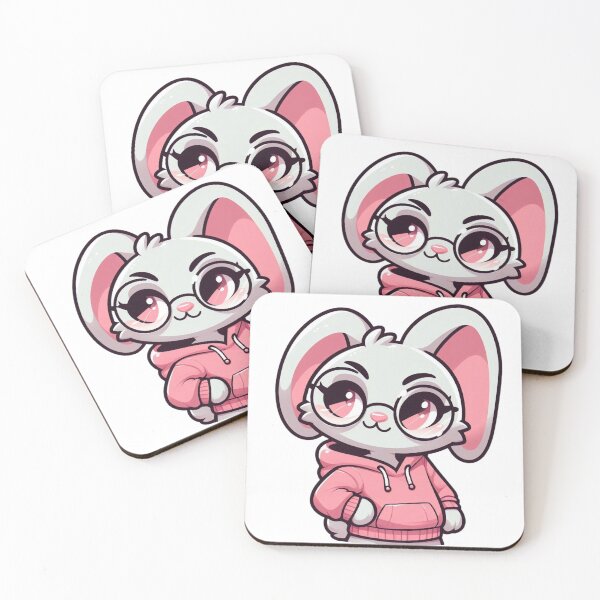 Item preview, Sassy Cartoon Bunny in Glasses and Pink Hoodie designed and sold by Confuzz1ed.