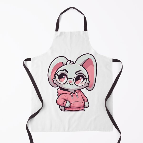 Item preview, Sassy Cartoon Bunny in Glasses and Pink Hoodie designed and sold by Confuzz1ed.