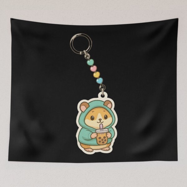 Item preview, Kawaii keychain Cute hamster designed and sold by DamioPolArt.