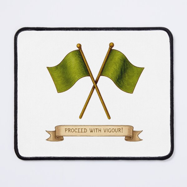 Item preview, Proceed With Vigour Motorsport Flag designed and sold by MisterMessy.