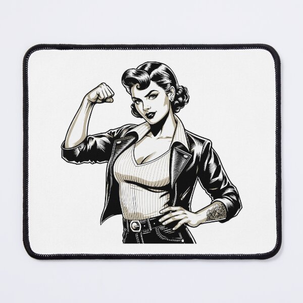Item preview, Strong Cool Woman Rockabilly Leather Jacket Gift designed and sold by Pineapple-Tree.