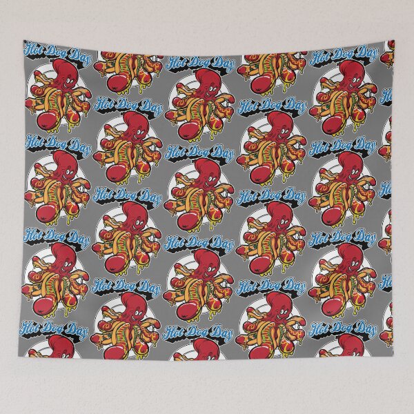 Item preview, Hot Dog Octopus Cartoon – National Hot Dog Day Funny Food Art designed and sold by eShirtLabs.