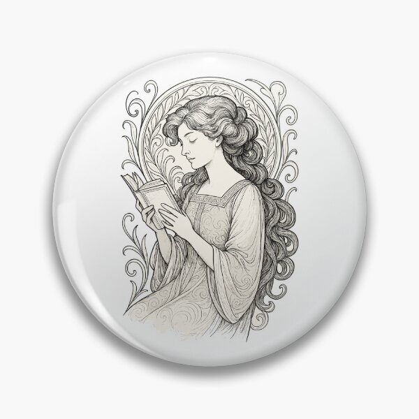 Item preview, Book Books Reading Woman Art Nouveau Gift designed and sold by Pineapple-Tree.