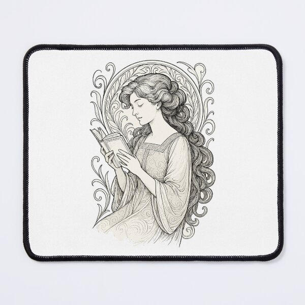 Item preview, Book Books Reading Woman Art Nouveau Gift designed and sold by Pineapple-Tree.