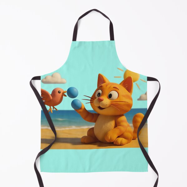 Item preview, Cat & Bird – Beach Day Fun designed and sold by LittleCountess.