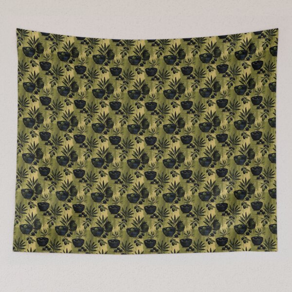 Item preview, Mediterranean Green and Black Olives Branches designed and sold by MidArtForge.