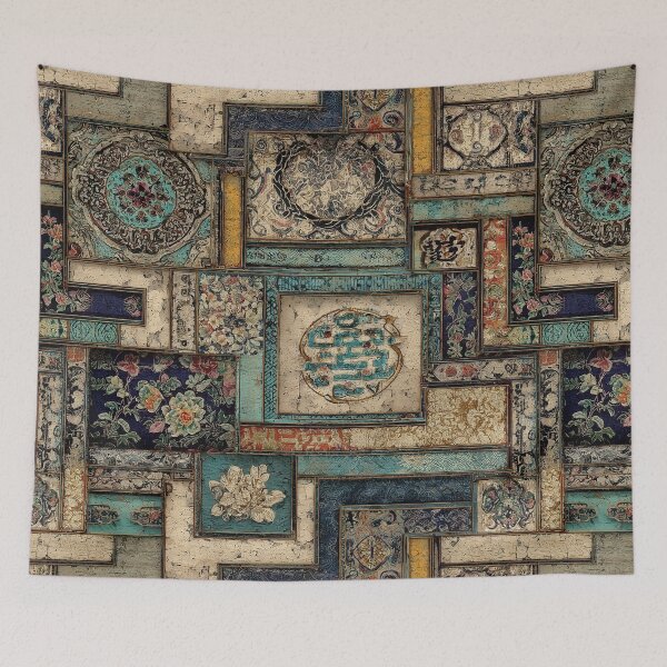 Item preview, Patchwork Oriental Motif Pattern designed and sold by HausKatz.