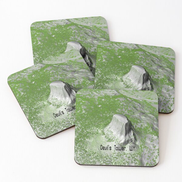 Item preview, Devil's Tower, Wyoming in Grey with Trees from SW designed and sold by gistinker.