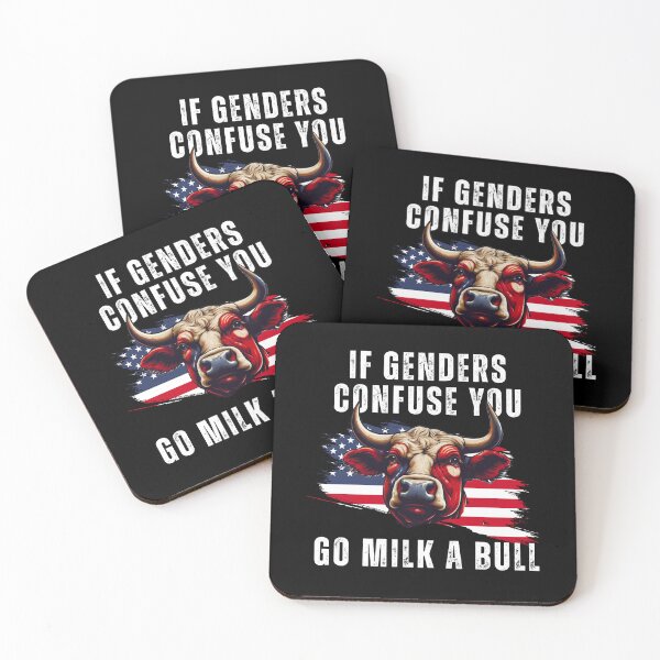 Item preview, If Genders Confused You Go Milk a Bull Funny Patriotic USA Flag designed and sold by ZACK ART.