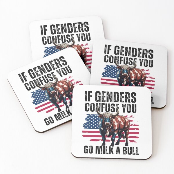 Item preview, If Genders Confused You Go Milk a Bull Funny Patriotic USA Flag designed and sold by ZACK ART.