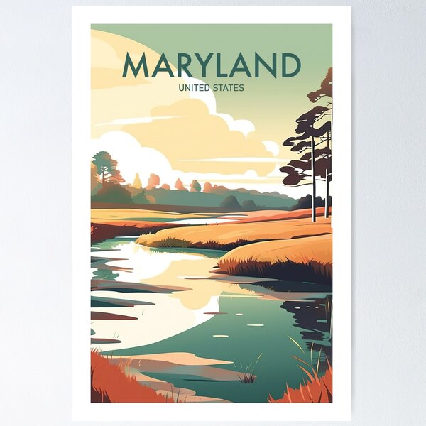 Item preview, MARYLAND TRAVEL ART designed and sold by MarkedArtPrints.