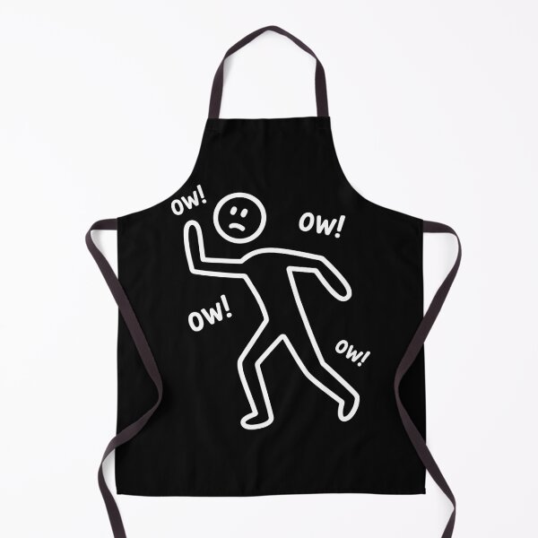 Item preview, Funny Ow Ow Ow Ow Ow Ow Ow Character For Boys Girls Women Apparel, Stick figure in pain, clutching arm, surrounded by 'OW!' exclamations designed and sold by art1129.