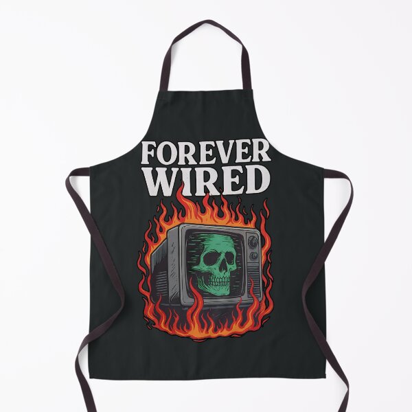 Item preview, Forever Wired Skull TV Flames designed and sold by Shoot-The-Moon.
