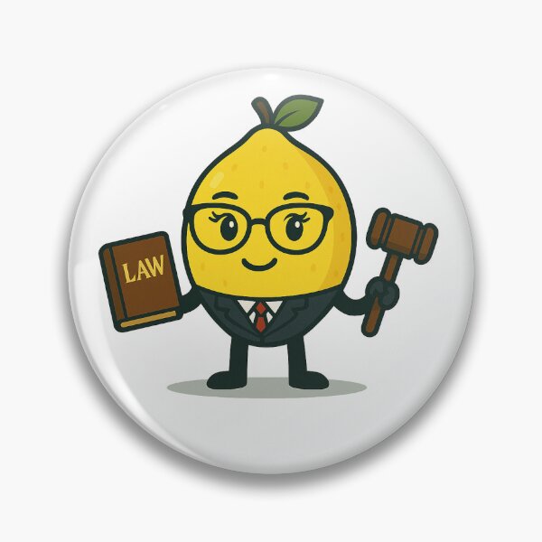 Item preview, Lawyer Lydia – Cartoon Lemon Lawyer with Gavel and Law Book designed and sold by Potato Marketplace.