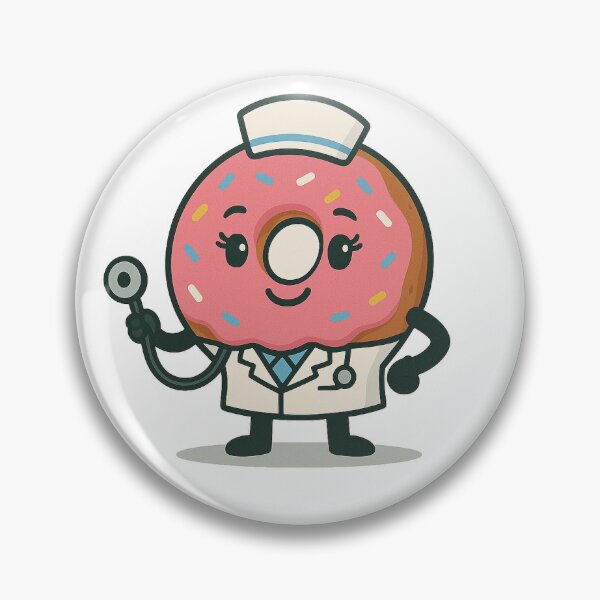 Item preview, Doctor Daisy – Cartoon Donut Doctor with Stethoscope and Scrubs designed and sold by Potato Marketplace.