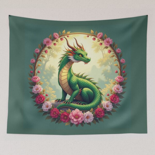 Item preview, Dragon With Flowers designed and sold by Planetporridge.