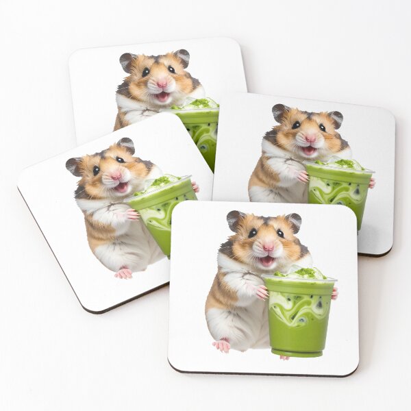 Item preview, Happy hamster with iced matcha drink ⸜(｡˃ ᵕ ˂ )⸝♡ designed and sold by cutepid.